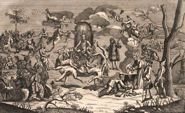 Antique Print the Witches Sabbath Ceremony  1808