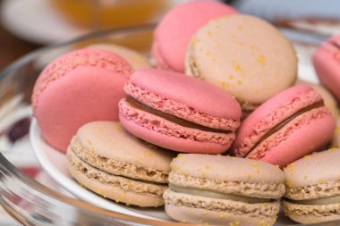 üzerinde tablo yakın çekim yumuşak macaroons