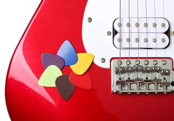 Kolorowe wybiera na gitarze — Zdjęcie stockowe