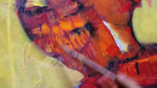 Artista pittura ad olio su tela — Video Stock