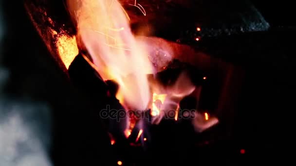 Blacksmith work with metal — Stock Video