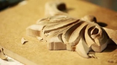 Ana işleri oyma ahşap - video çekim yakın