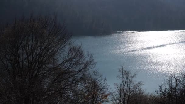 Озеро Goygol Азербайджан ліс води та неба в краєвид відео — стокове відео