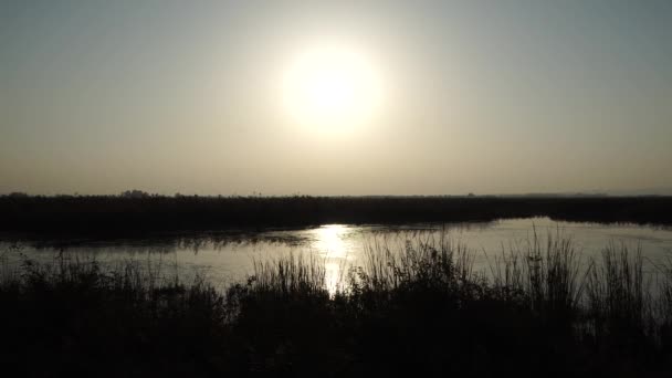 Sunset on river - Azerbaijan landscapes — Stock Video