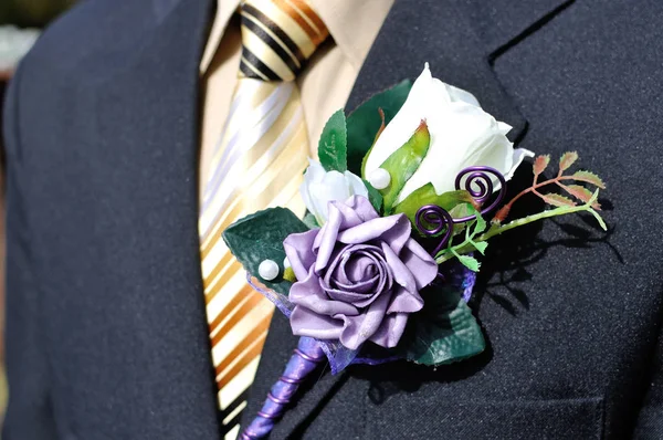 Festive flower decoration for a groom — Stock Photo, Image