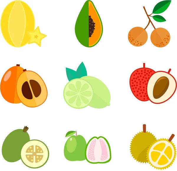 Nove icona di frutta — Vettoriale Stock