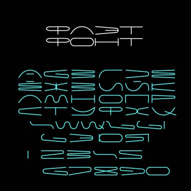 Rus düz uzay vektör yazı tipi