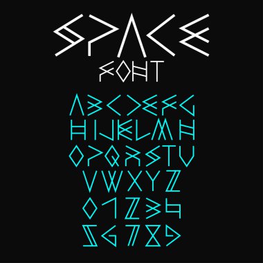 Rus uzay vektör yazı tipi