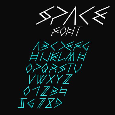 İtalik uzay vektör yazı tipi