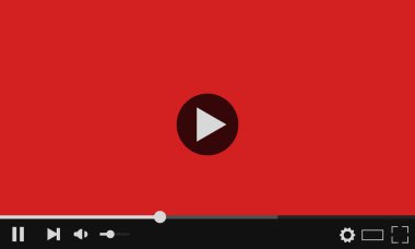YouTube web video oynatıcı. Modern tasarım. Vektör çizim