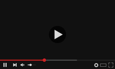 YouTube web video oynatıcı. Modern tasarım. Vektör çizim