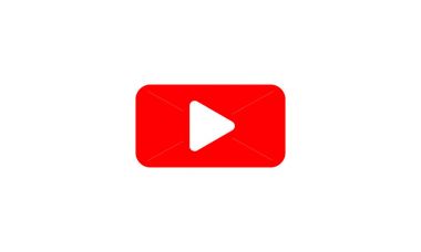 Kırmızı oyun vektör Logo, simge Button.youtube düz sosyal medya