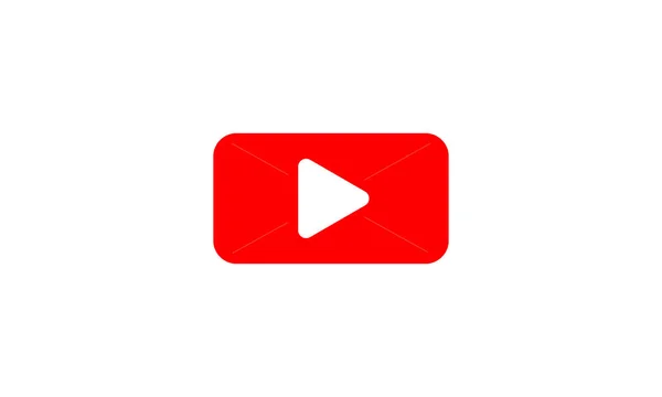 Logo Vector Juego Rojo Icono Button Youtube Plano Medios Sociales — Vector de stock