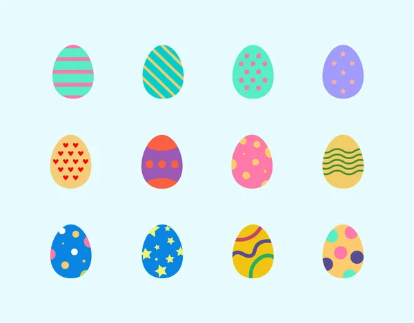 Easter Eggs Icon Set Vector Illustration — Stock Vector
