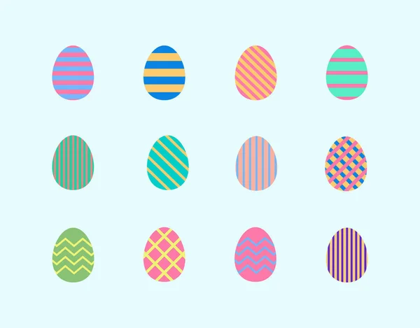 Easter Eggs Icon Set Vector Illustration — Stock Vector