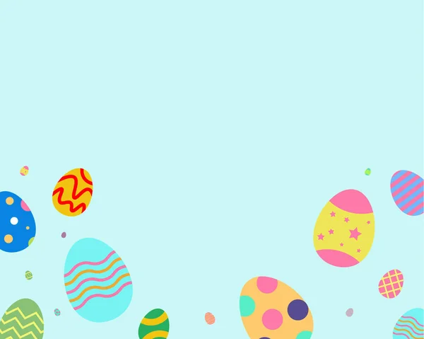Decorative Flat Easter Eggs Background — Stock Vector