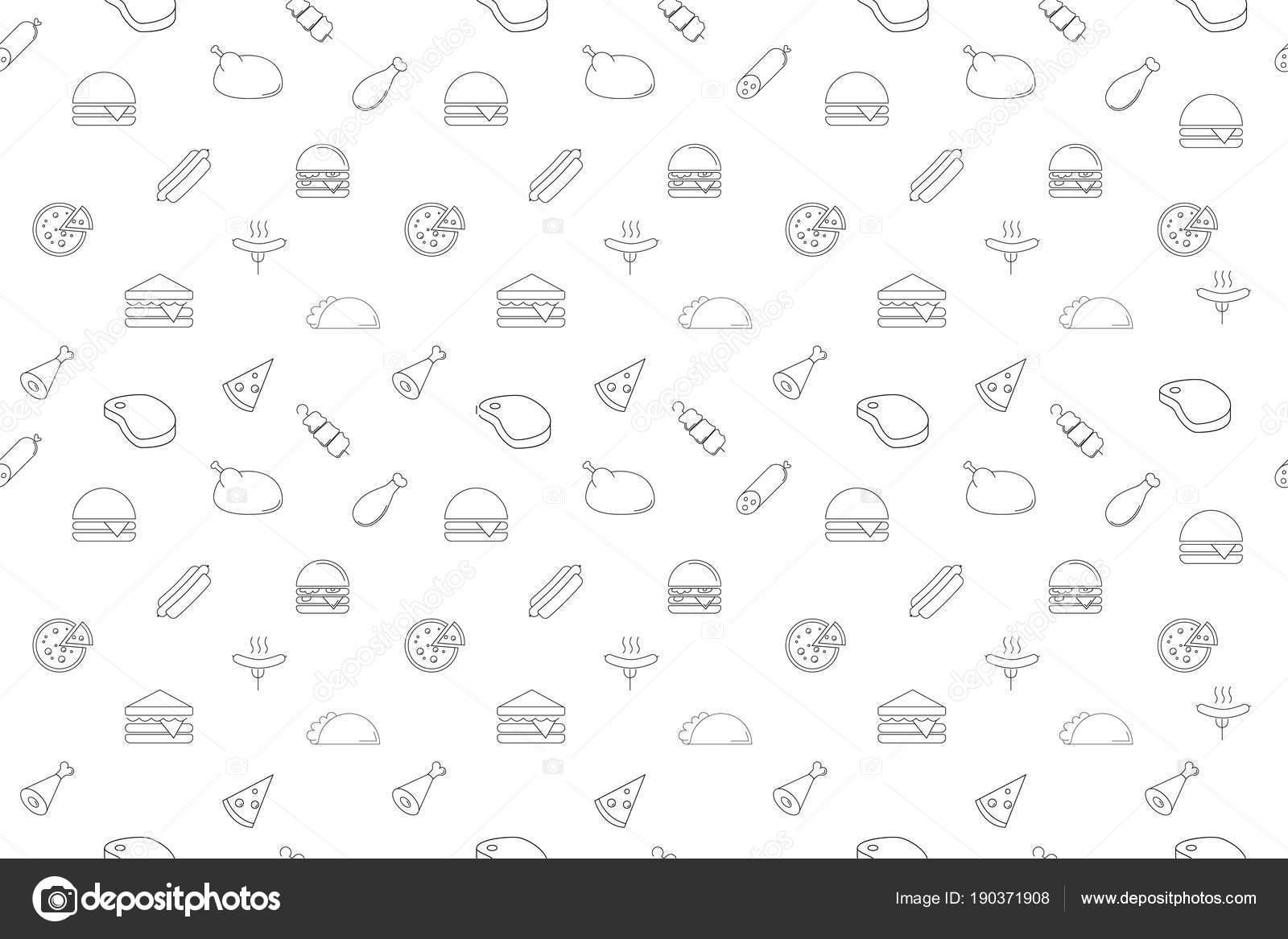 Vector Meat Pattern Meat Seamless Background Stock Vector by ©dimapolies  190371908