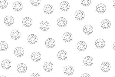 Vektör çörek desen. Çörek sorunsuz arka plan