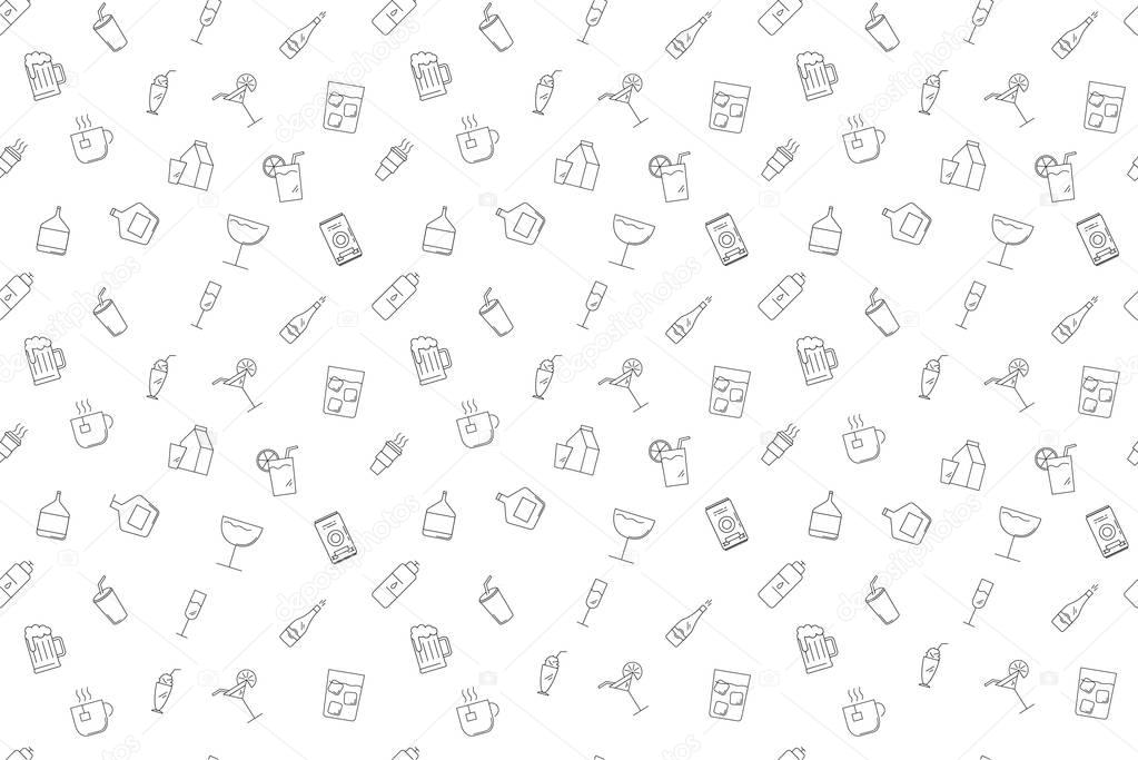 Vector drink pattern. Drink seamless background