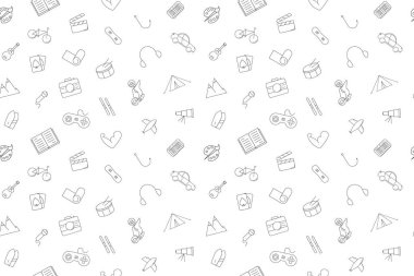 Vektör hobi desen. Hobi sorunsuz arka plan