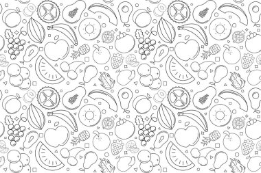 Vektör meyve deseni. Meyve sorunsuz arka plan