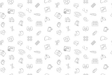 Vektör tıbbi desen. Tıbbi sorunsuz arka plan