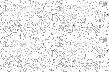 Vektör yaz desen. Yaz Dikişsiz arka plan