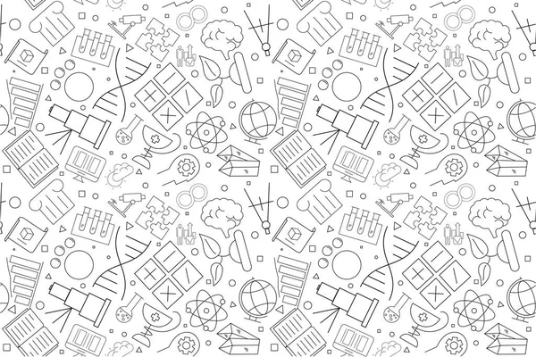 Vector Science Pattern Science Seamless Background — Stock Vector