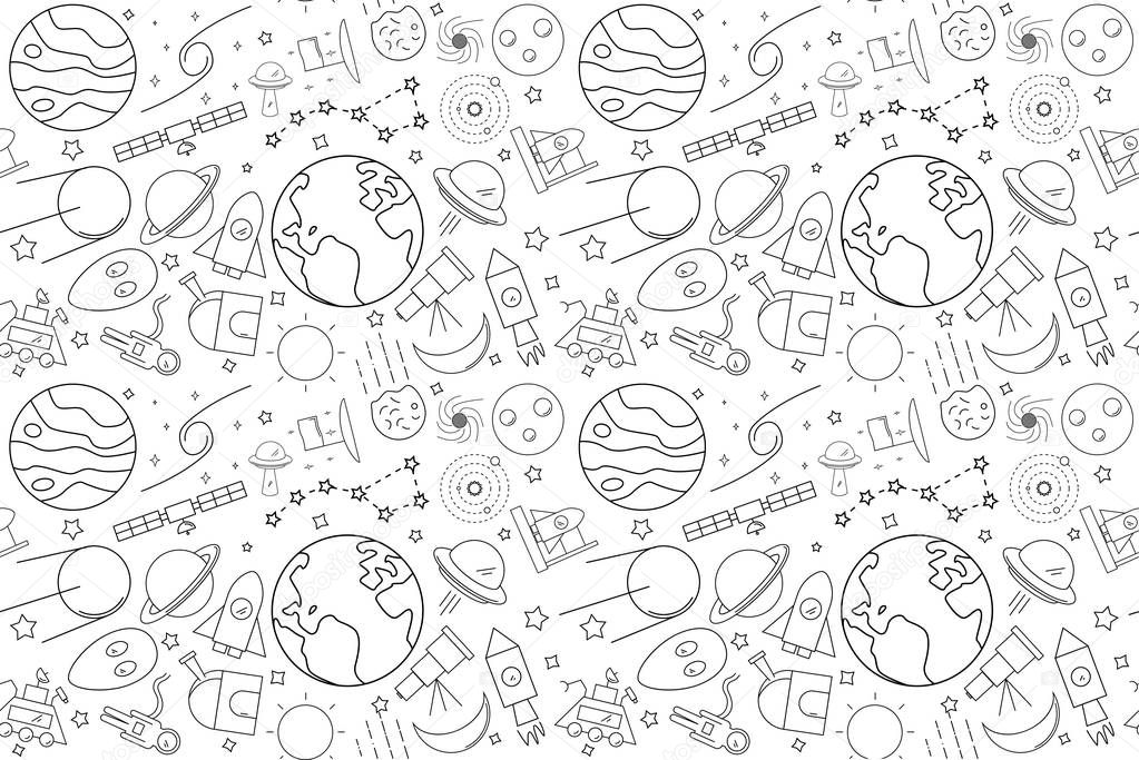 Vector space pattern. Space seamless background