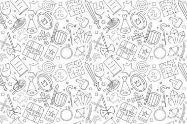 Vektör rpg desen. RPG sorunsuz arka plan