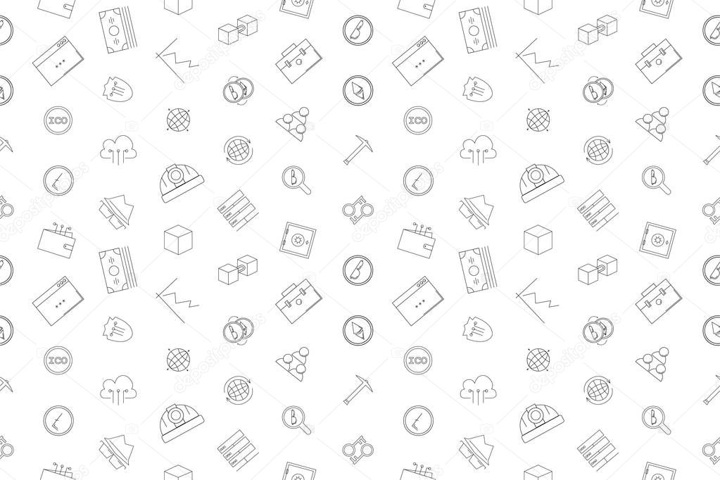 Vector cryptocurrency pattern. Criptocurrency seamless background