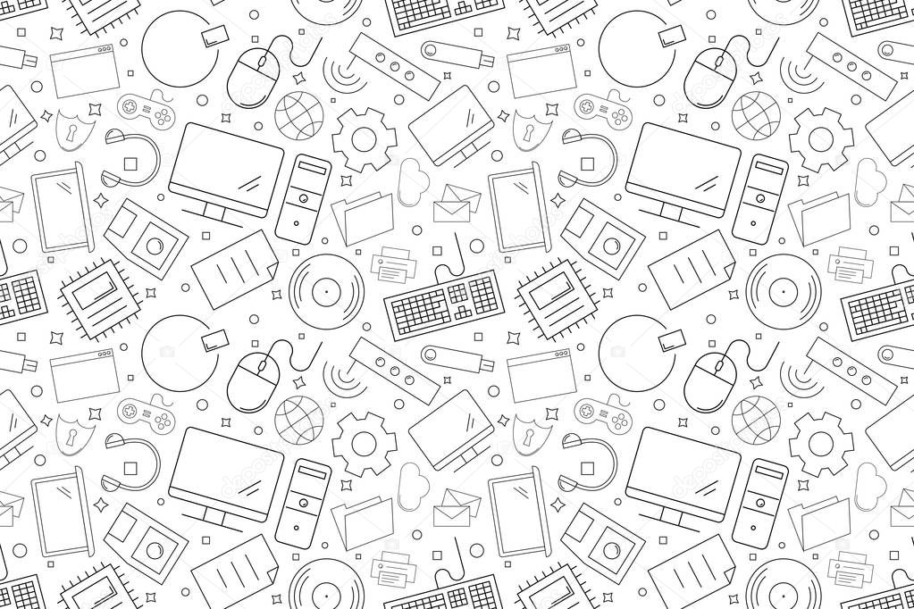 Vector computer pattern. Computer seamless background