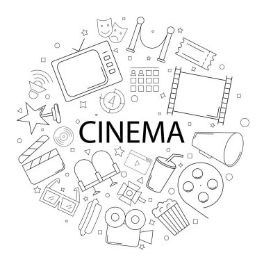 Word ile vektör sinema desen. Sinema arka plan