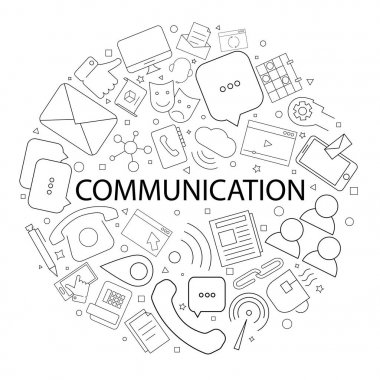 Word ile vektör iletişim desen. İletişim arka plan