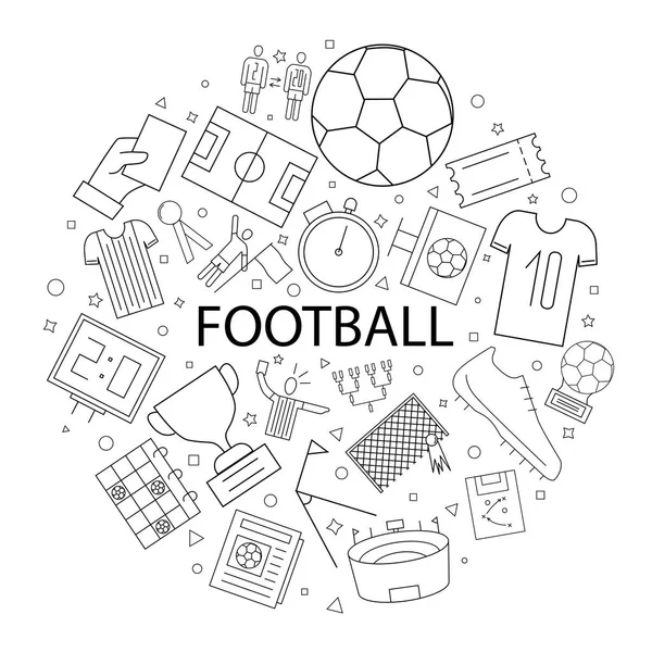 Vektor Fußballmuster Mit Wort Fußball Hintergrund — Stockvektor