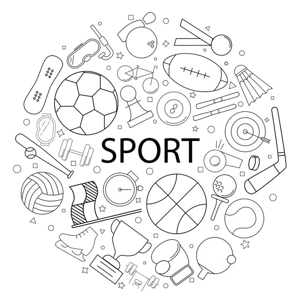 Padrão Desportivo Vetorial Com Palavra Fundo Desportivo — Vetor de Stock
