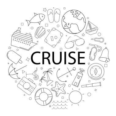 Vektör desen kelime ile cruise. Arka plan cruise