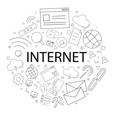 Word ile vektör internet desen. Internet arka plan