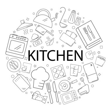 Word ile vektör mutfak modeli. Mutfak arka plan
