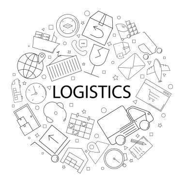 Word ile vektör lojistik desen. Lojistik arka plan