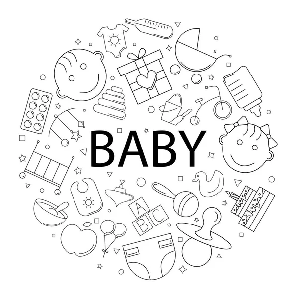 Vector Baby Patroon Met Word Baby Achtergrond — Stockvector