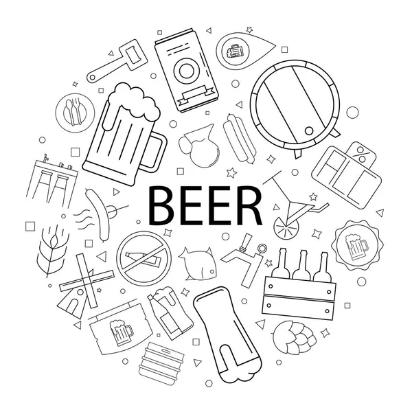 Modèle Bière Vectorielle Avec Mot Fond Bière — Image vectorielle