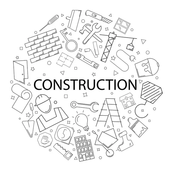Modèle Construction Vectorielle Avec Mot Contexte Construction — Image vectorielle