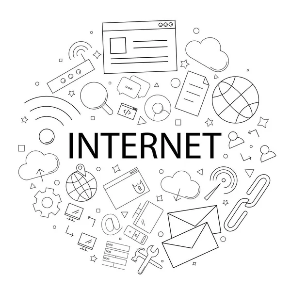 Modèle Internet Vectoriel Avec Mot Contexte Internet — Image vectorielle