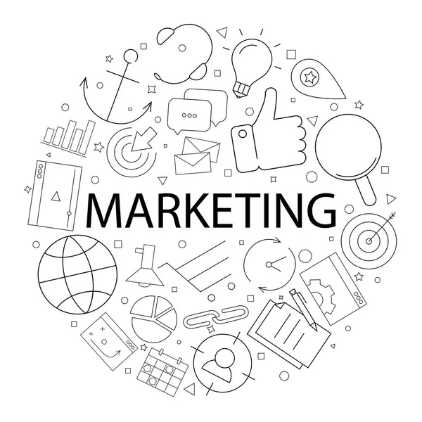 Vektor Marketing Muster Mit Wort Hintergrund Marketing — Stockvektor