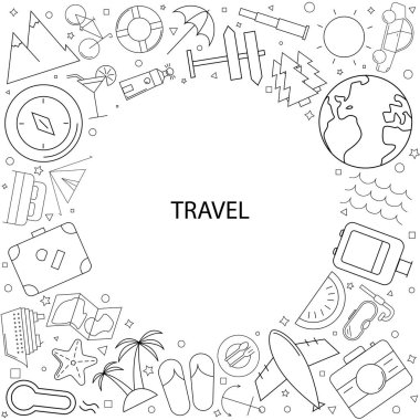 Arka plan satırı simgesi seyahat. Doğrusal vektör desen.