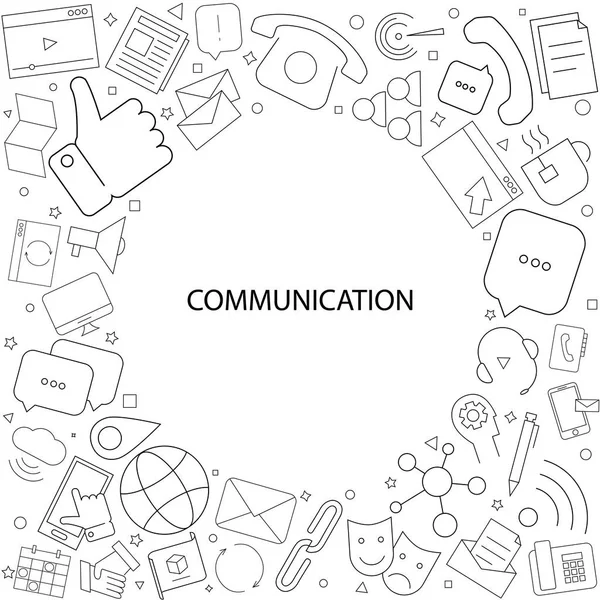 Context Comunicare Din Pictograma Linie Modelul Vectorial Liniar — Vector de stoc