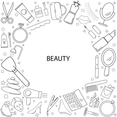 Güzellik kökenli satırı simgesi. Doğrusal vektör desen