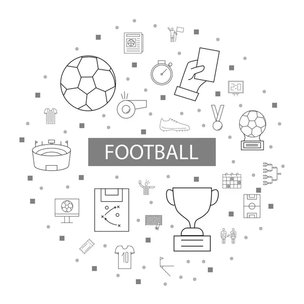 Fondo Fútbol Del Icono Línea Patrón Vectorial Lineal — Vector de stock