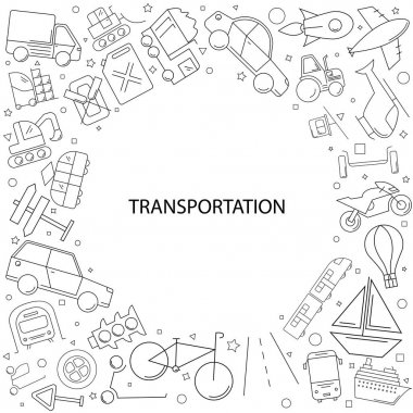 Ulaşım kökenli satırı simgesi. Doğrusal vektör desen